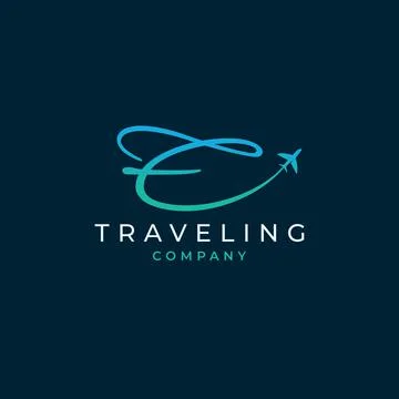 Initial Letter E Travel Logo Design Stock Illustration