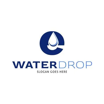 Initial Letter E Water Drop Icon Vector Logo Template Illustration Design Stock Illustration