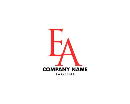 Initial Letter EA Logo Template Design Stock Illustration