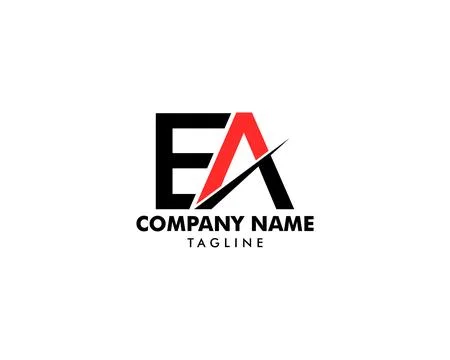 Initial Letter EA Logo Template Design Stock Illustration