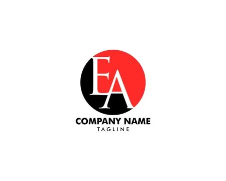 Initial Letter EA Logo Template Design Stock Illustration