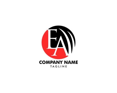 Initial Letter EA Logo Template Design Stock Illustration