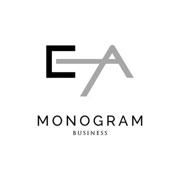 Initial Letter EA Monogram Logo Design Template Stock Illustration