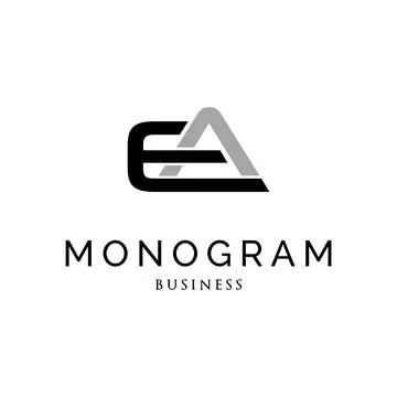Initial Letter EA Monogram Logo Design Template Stock Illustration