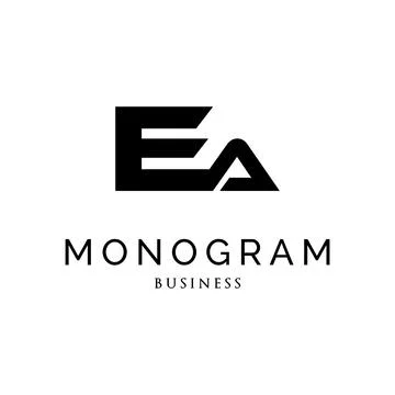 Initial letter EA monogram logo design inspiration Stock Illustration