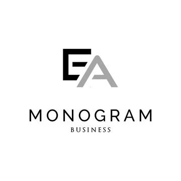Initial Letter EA Monogram Logo Design Template Stock Illustration