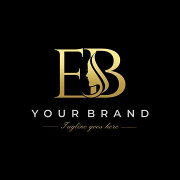 Initial Letter EB Beauty Face Logo Design Vector Stock Illustration