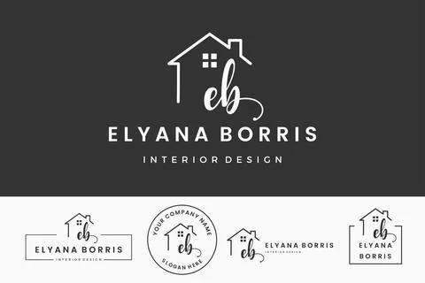 Initial letter EB E logo real estate. Home, house, realtor, property, buildin Stock Illustration