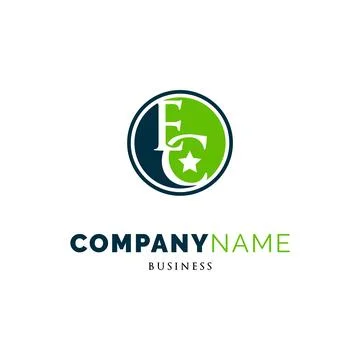 Initial Letter EC Icon Logo Design Template Stock Illustration