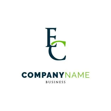 Initial Letter EC Icon Logo Design Template Stock Illustration