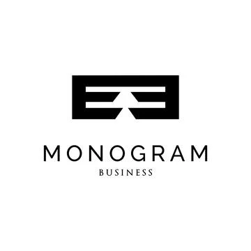 Initial Letter EE Monogram Logo Design Template Stock Illustration