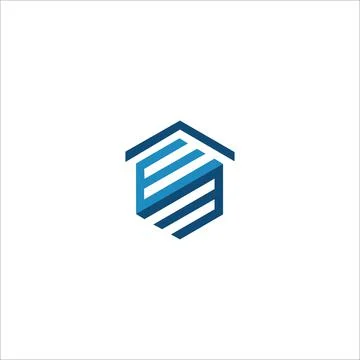 Initial letter ee or e logo design template Stock Illustration