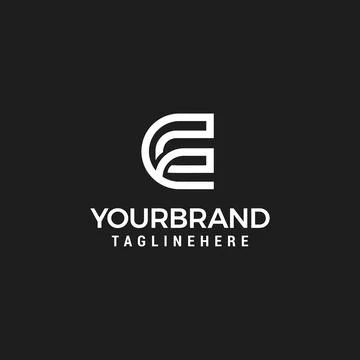 Initial letter EG monogram Logo Line Design Template Vector Stock Illustration