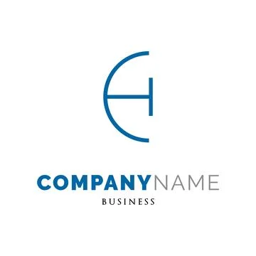 Initial Letter EH Icon Logo Design Template Stock Illustration