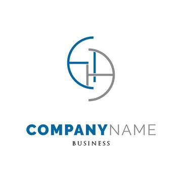 Initial Letter EH Icon Logo Design Template Stock Illustration