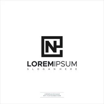 Initial Letter EN Logo or NE Letter Template Design Stock Illustration