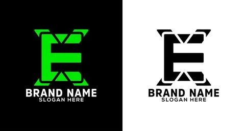 Initial letter EX logo design template.  XE letter Stock Illustration