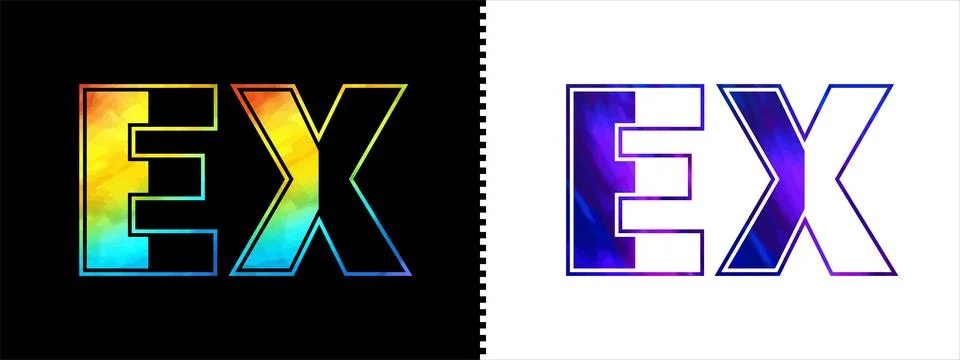 Initial letter EX logo Icon vector design template. Premium luxurious logot.. Stock Illustration