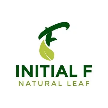 Initial letter f and leaf logo icon design template Stock Illustration