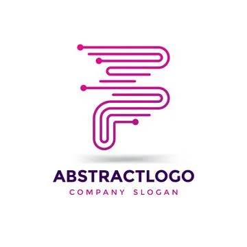 Initial Letter F dot connection logo, colorful technology digital F icon Stock Illustration