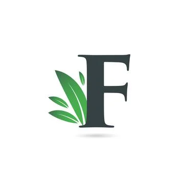 Initial Letter F Leaf Logo Stock Illustration