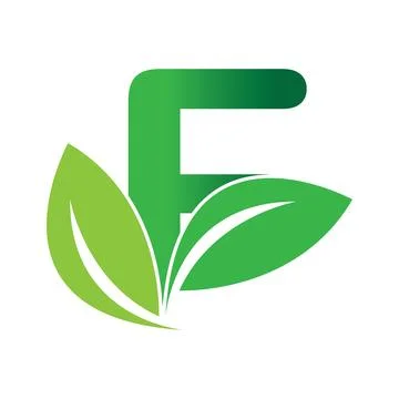 Initial Letter F With Leaf Logo,green eco leaf letter F logo design template Stock Illustration