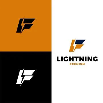 Initial letter f lightning icon vector logo template illustration design イラスト素材