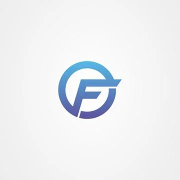 Initial letter F with linked circle logo Stock Illustration