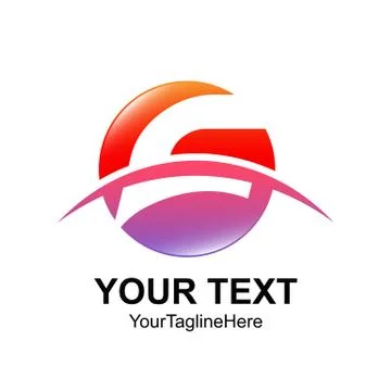 Initial letter F logo template colorfull circle swoosh design for business an Stock Illustration