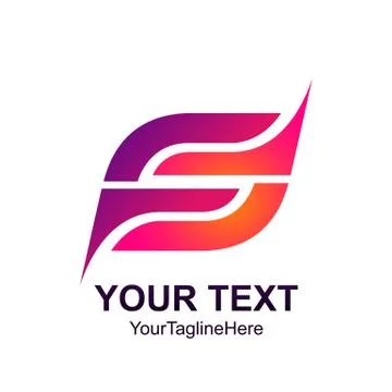 Initial letter F logo template colorfull reflect design for business and comp Stock Illustration