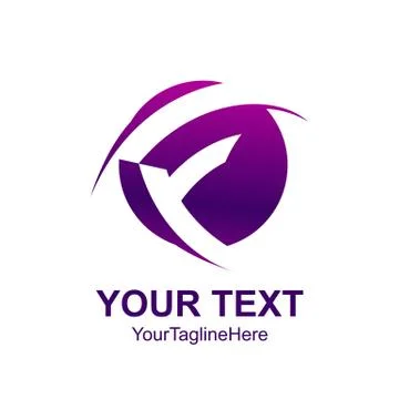 Initial letter F logo template colored purple circle design for business and  Stock Illustration