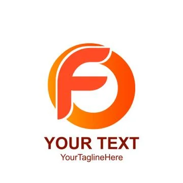 Initial letter F logo template colorfull circle ring design for business and  Stock Illustration