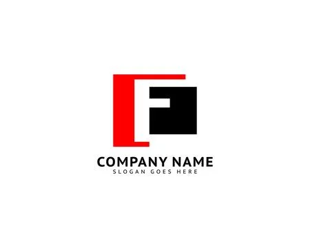 Initial Letter F Logo Template Design Stock Illustration