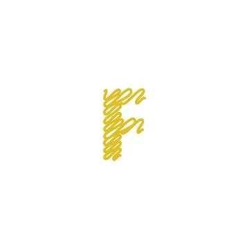 Initial letter F scribble gold logo Illustrazione stock