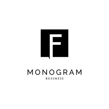 Initial letter F square monogram logo design inspiration Stock Illustration