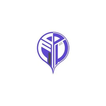 Initial letter F U Modern and unique location design Stock Illustration