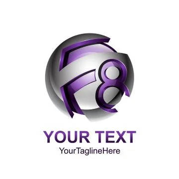 Initial letter F8 logo template sphere design for business and company identi Stock Illustration