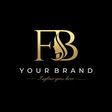 Initial Letter FB Beauty Face Logo Design Vector Stock Illustration