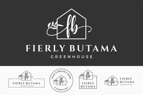 Initial letter FB F logo real estate. Home, house, realtor, property, buildin Stock Illustration