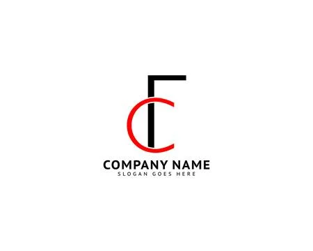 Initial Letter FC Logo Template Design Stock Illustration