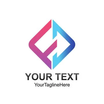 Initial letter FD logo template colorfull square design for business and comp Stock Illustration