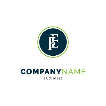 Initial Letter FE Circle Icon Logo Design Template Stock Illustration