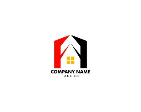 Initial Letter FF House Real Estate Logo Design Illustration