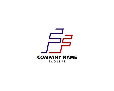 Initial Letter FF Logo Template Design Stock Illustration