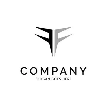 Initial Letter FF Logo Template Design Stock Illustration