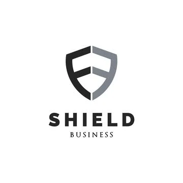 Initial Letter FF Shield Icon Logo Design Template Stock Illustration