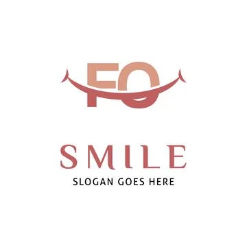 Initial Letter FO Smile Icon Vector Logo Template Illustration Design Stock Illustration