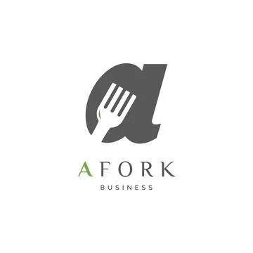 Initial Letter A Fork or Restaurant Icon Logo Design Template Stock Illustration