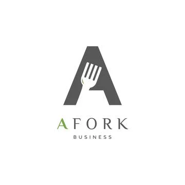 Initial Letter A Fork or Restaurant Icon Logo Design Template Stock Illustration