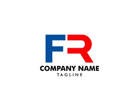 Initial Letter FR Logo Template Design Stock Illustration